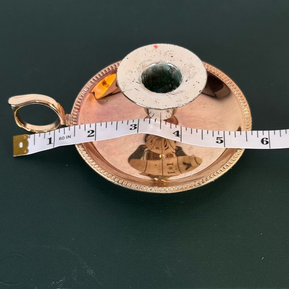 Vintage Lecellier Copper Chamber Stick Candle Holder Handle - Picture 5 of 5